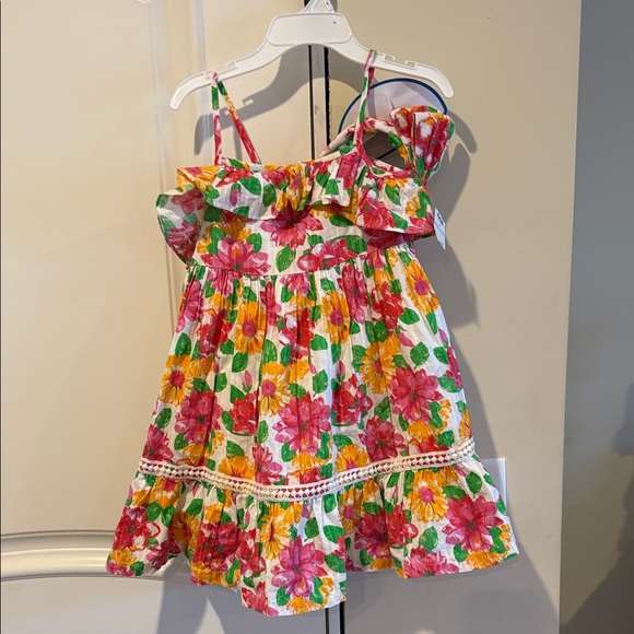 Flapdoodles Other - NWT Flapdoodles Floral Pink and Yellow Kids Dress with headband